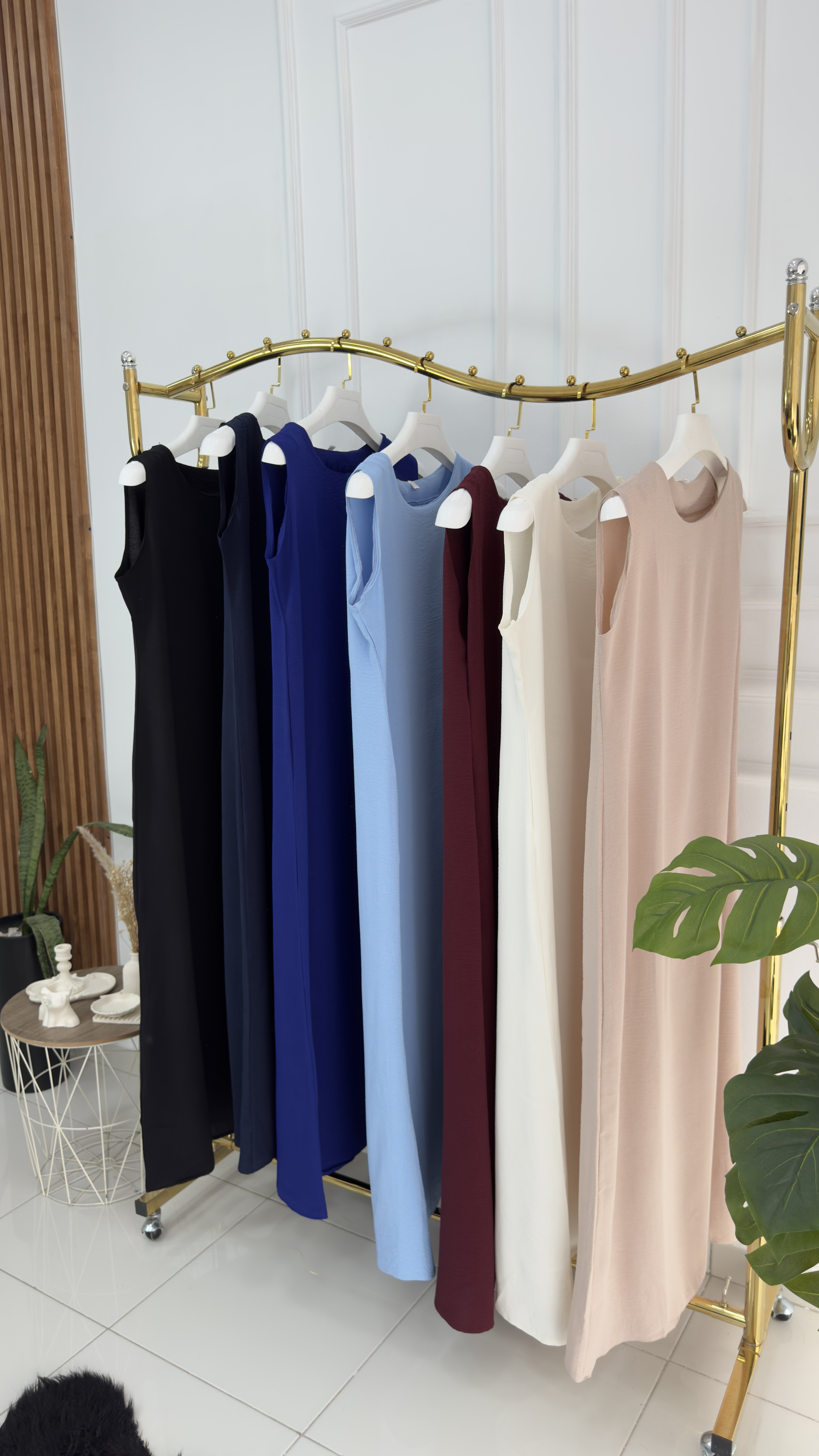Robe droite en crepe froissé