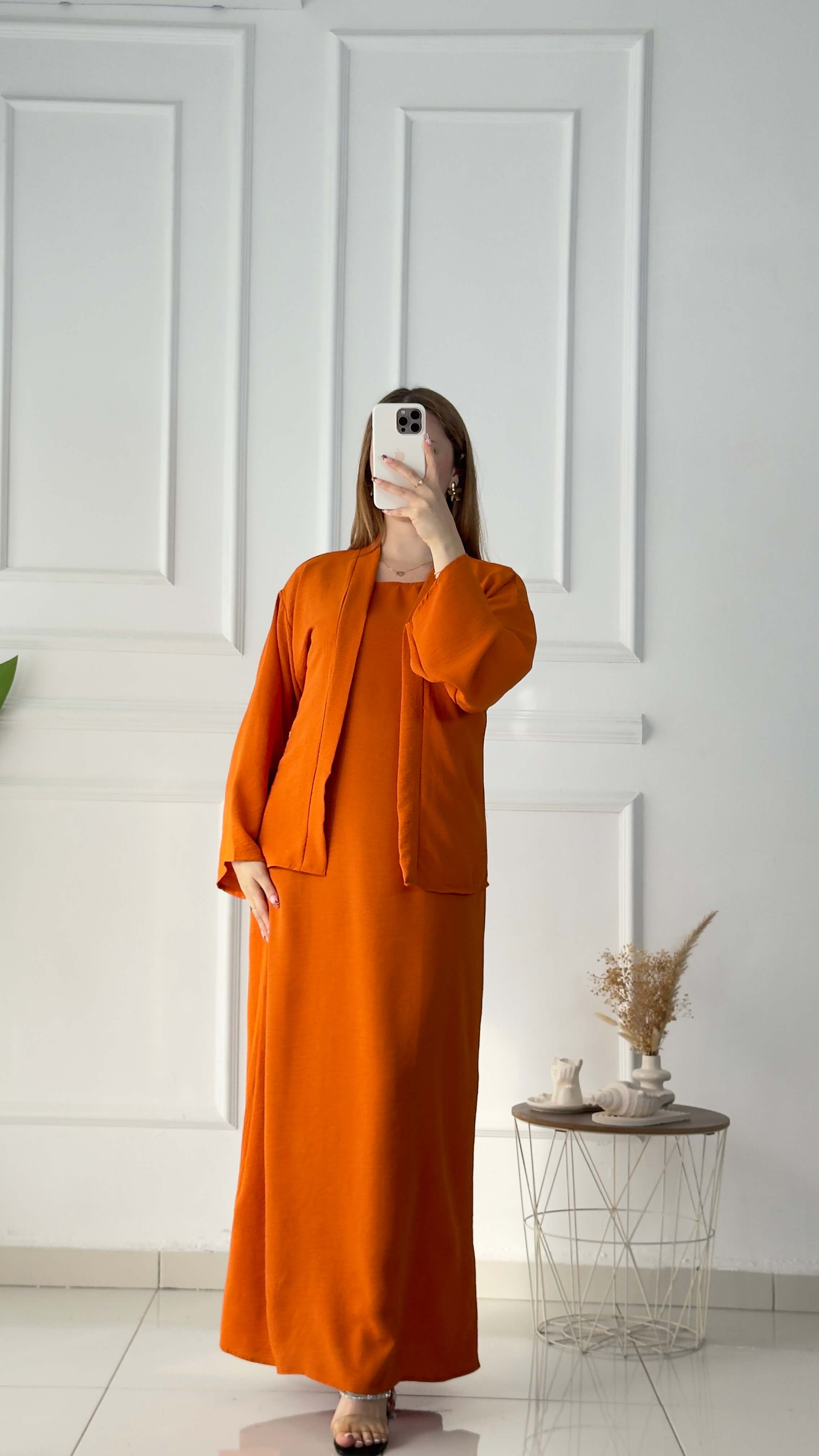 Ensemble Gilet Avec Robe Droite