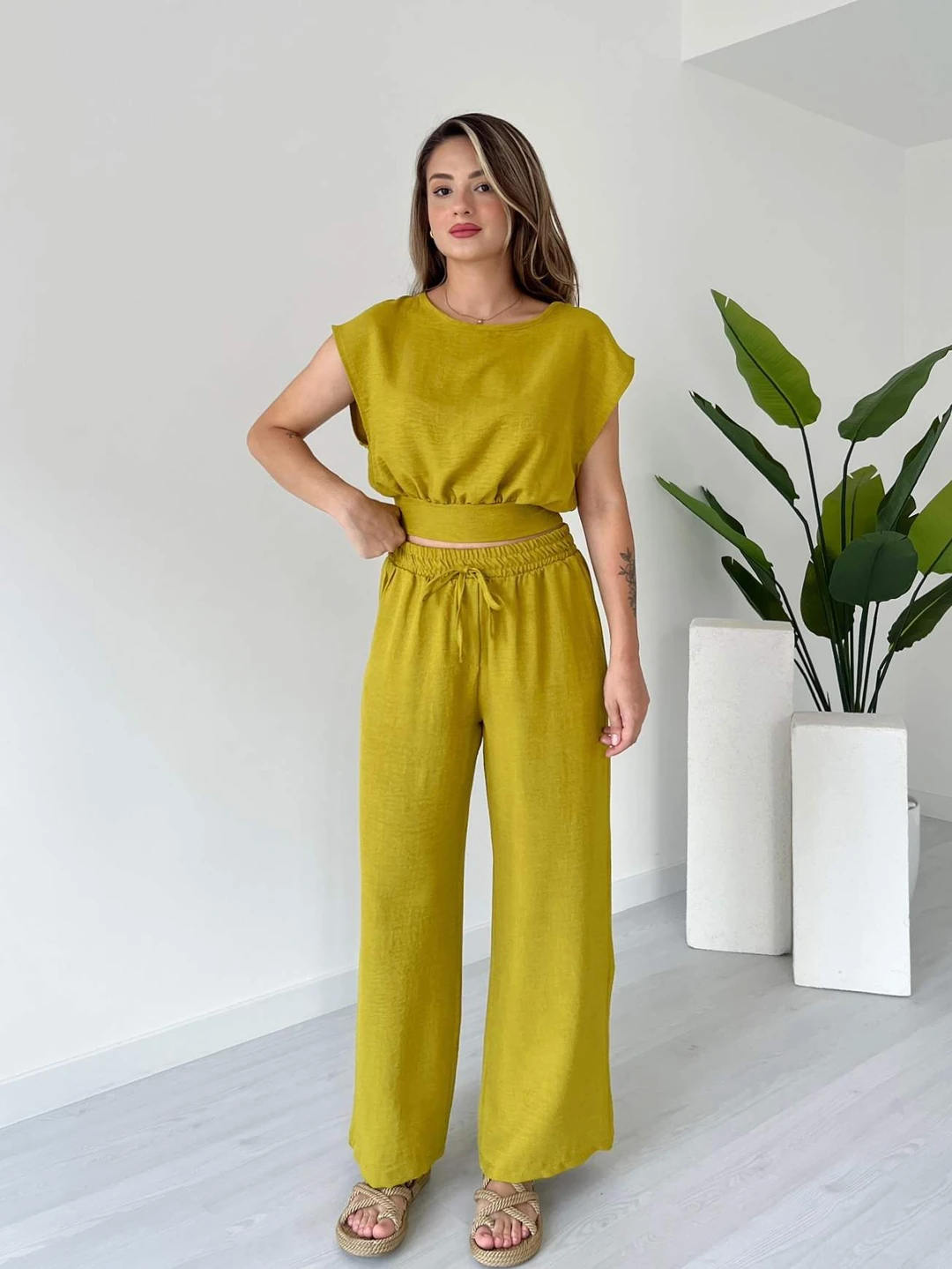 Ensemble deux pièces à taille nouée